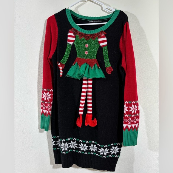Women’s Christmas long sleeve sweater dress - Picture 1 of 3